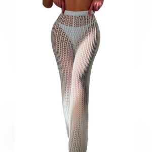 Crochet knit swim cover up pants